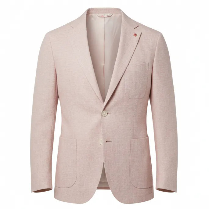 Giacca GI33 TCP197 mono petto con tessuto rigato e rever classico
