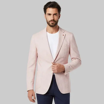 Giacca GI33 TCP197 mono petto con tessuto rigato e rever classico