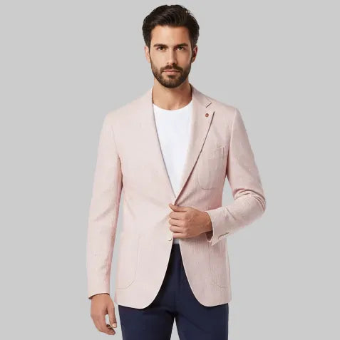 Giacca GI33 TCP197 mono petto con tessuto rigato e rever classico
