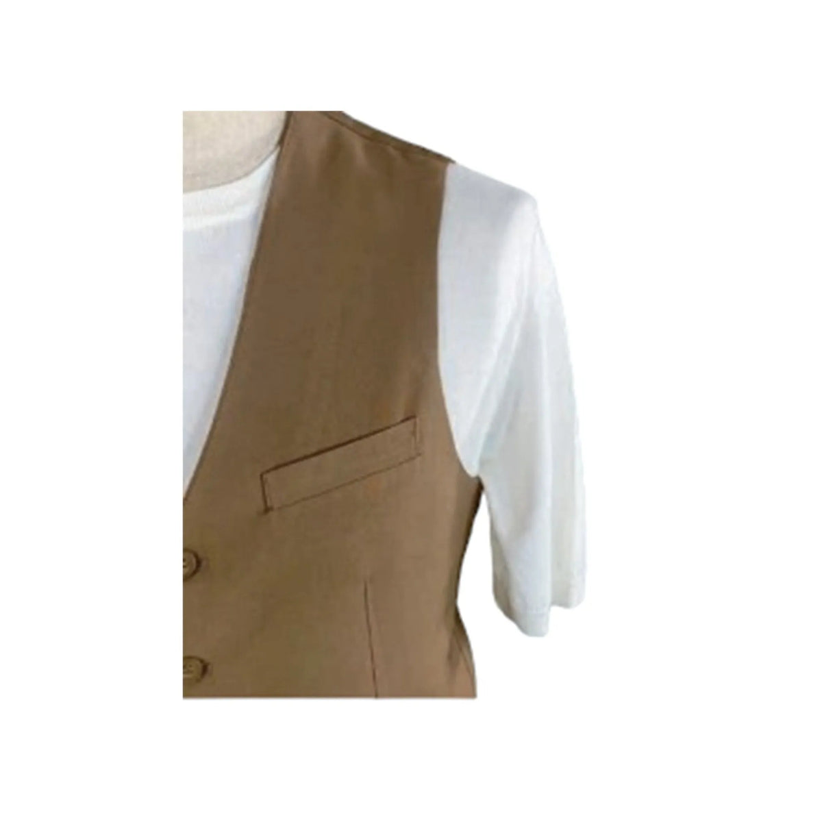 Gilet GL597 TVP11 monopetto cotone e lino BERNESE, Beige — dettaglio tessuto | WEMAX