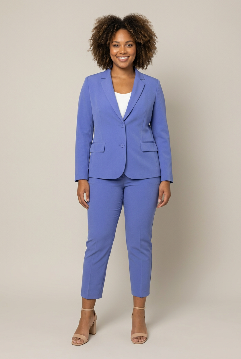Tailleur GE020T indossato da modella curvy