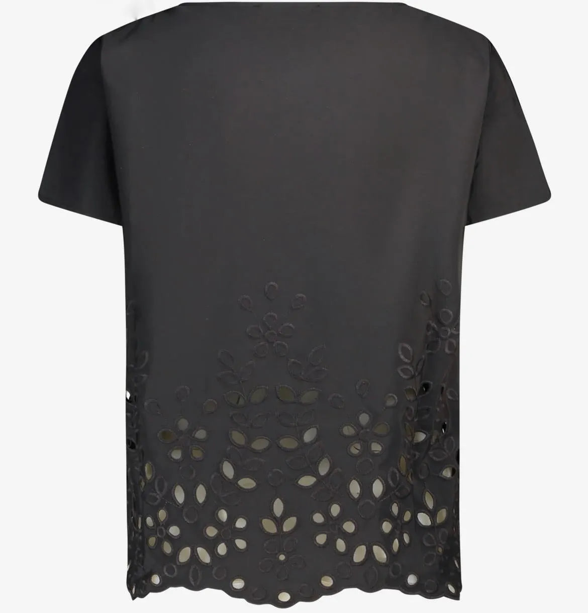 T-shirt Mezza Manica con Ricami Sangallo