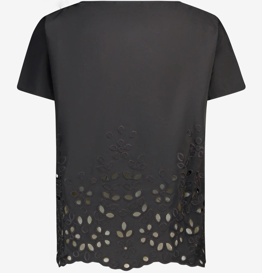 T-shirt Mezza Manica con Ricami Sangallo