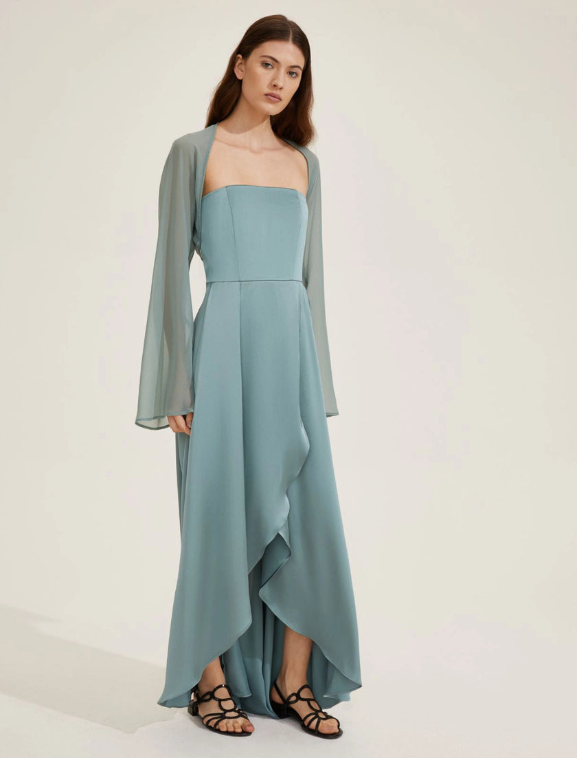 Abito Lungo a Fascia con Spacco e Coprispalle EMME MARELLA