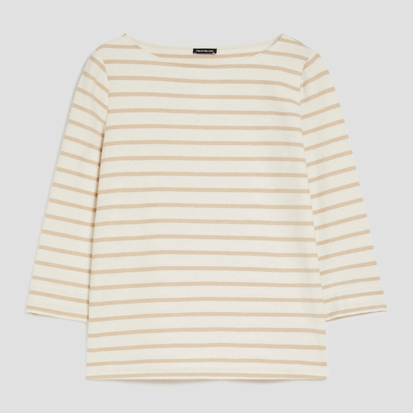 Maglia Scollo a Barca Rigata con Manica a 3/4 PENNYBLACK