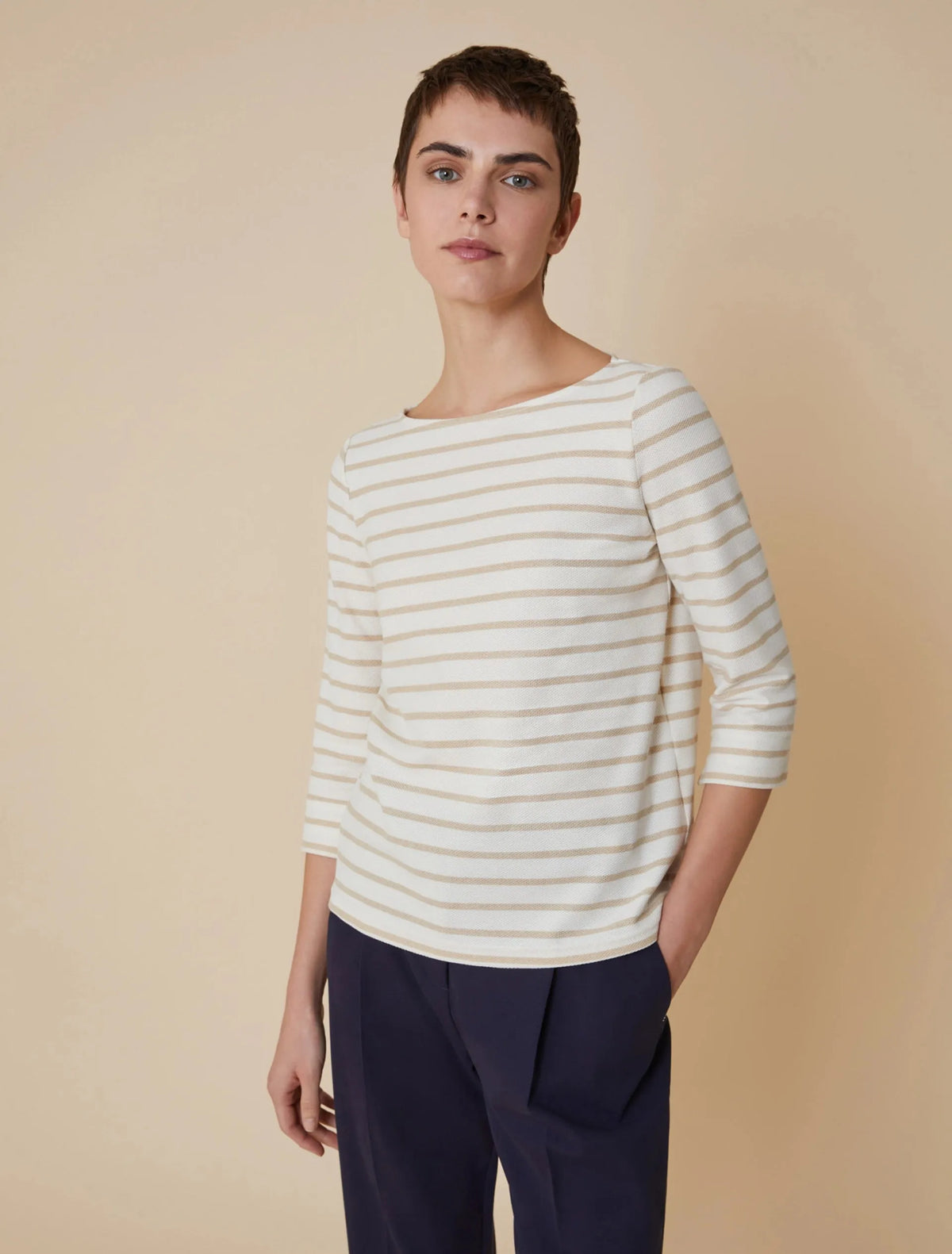 Maglia Scollo a Barca Rigata con Manica a 3/4 PENNYBLACK