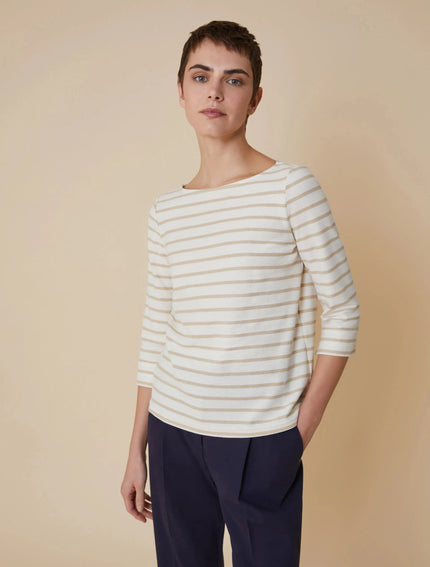 Maglia Scollo a Barca Rigata con Manica a 3/4 PENNYBLACK