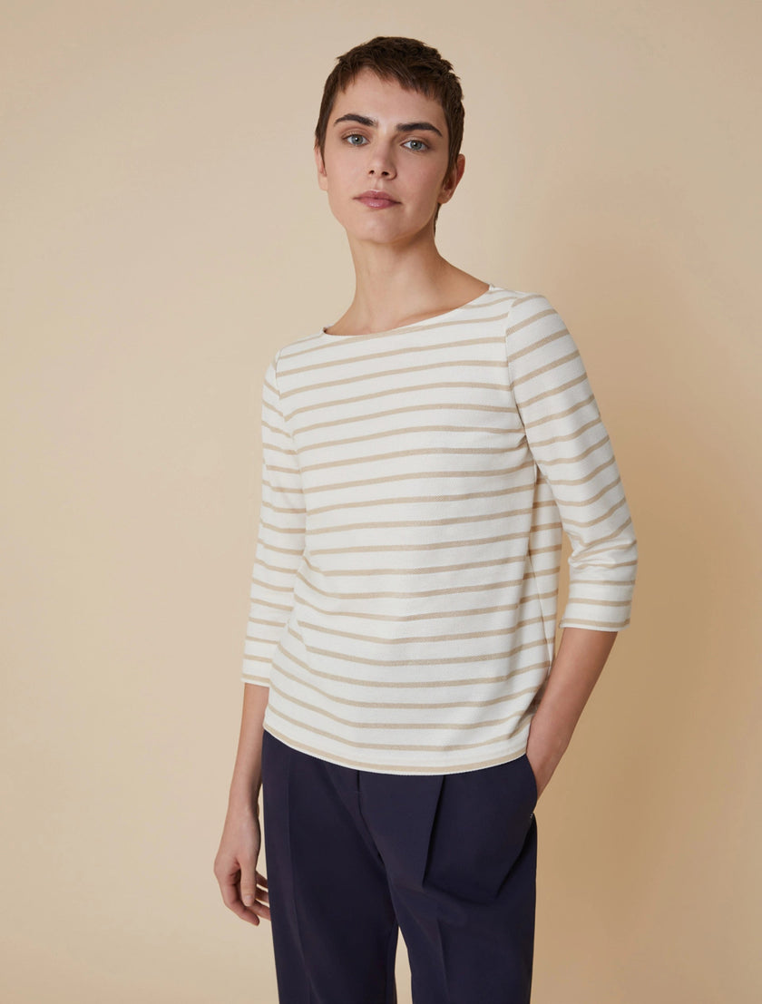 Maglia Scollo a Barca Rigata con Manica a 3/4 PENNYBLACK