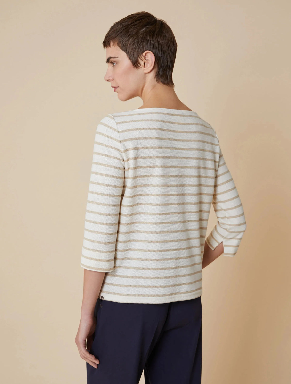 Maglia Scollo a Barca Rigata con Manica a 3/4 PENNYBLACK
