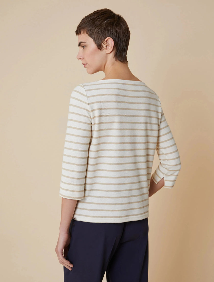 Maglia Scollo a Barca Rigata con Manica a 3/4 PENNYBLACK