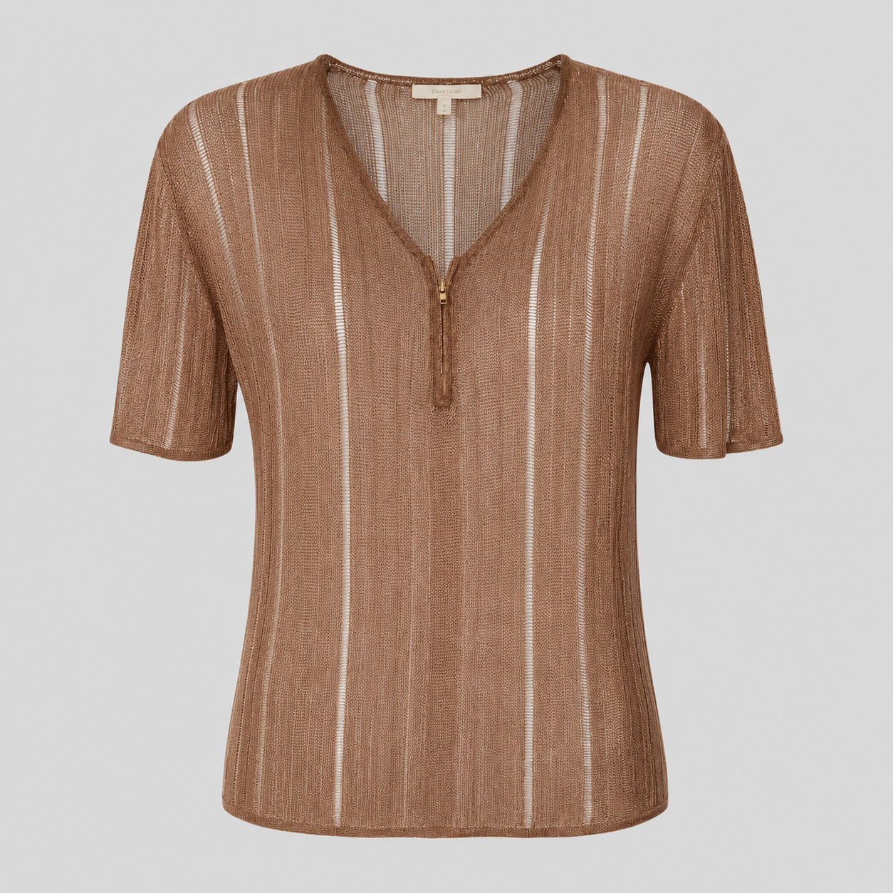 Maglia con Collo a Punta Traforata