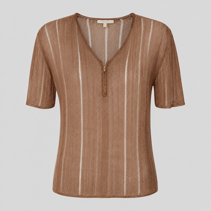 Maglia con Collo a Punta Traforata