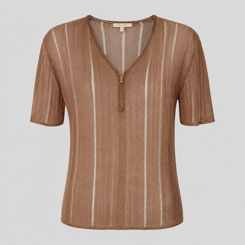Maglia con Collo a Punta Traforata