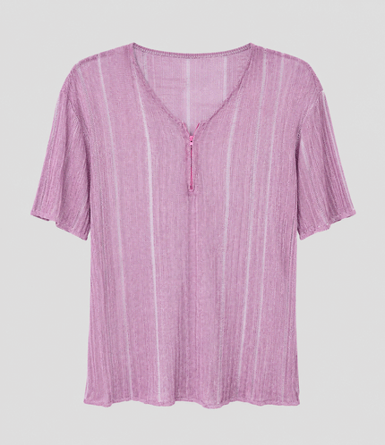 Maglia con Collo a Punta e Traforata