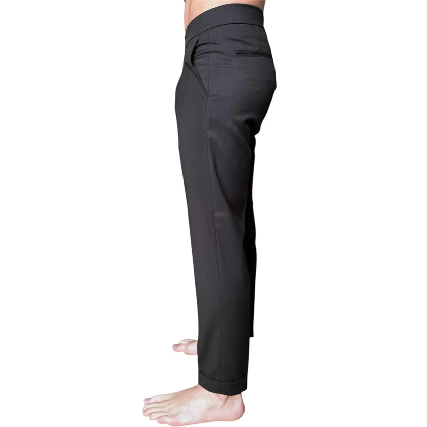 Pantalone con risvolto ed elastico in vita ELIO SANTINI