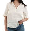 Blusa NAVE Polo Basic con Collo Camicia in Lino