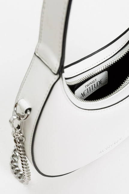 Borsa modello hobo con logo in metallo
