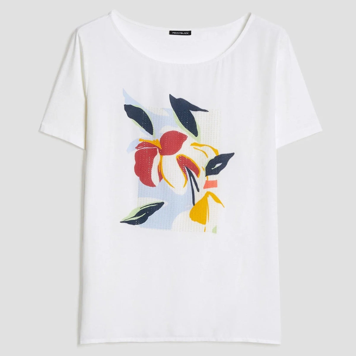 T-Shirt in Jersey con Stampa e Punti Luce PENNYBLACK