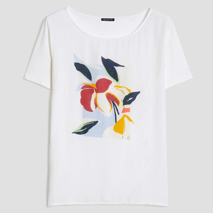 T-Shirt in Jersey con Stampa e Punti Luce PENNYBLACK
