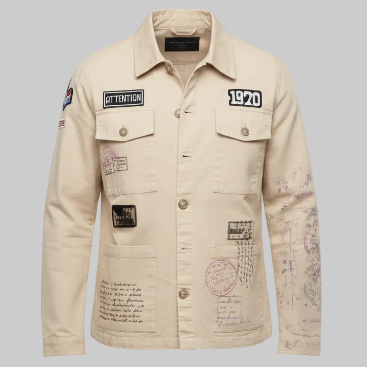 Giacca OS50 Sahariana con Stampe & Toppe Applicate