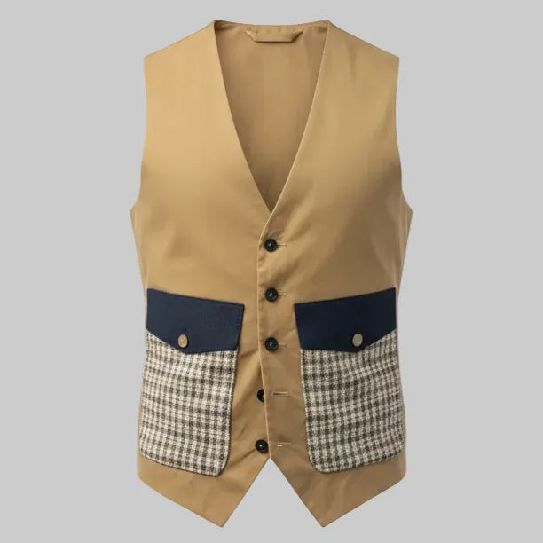 Gilet con tasche ampie a fantasia
