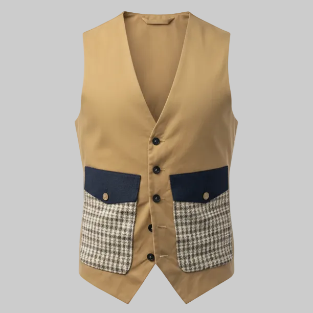 Gilet con tasche ampie a fantasia