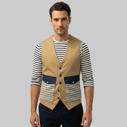 Gilet con tasche ampie a fantasia