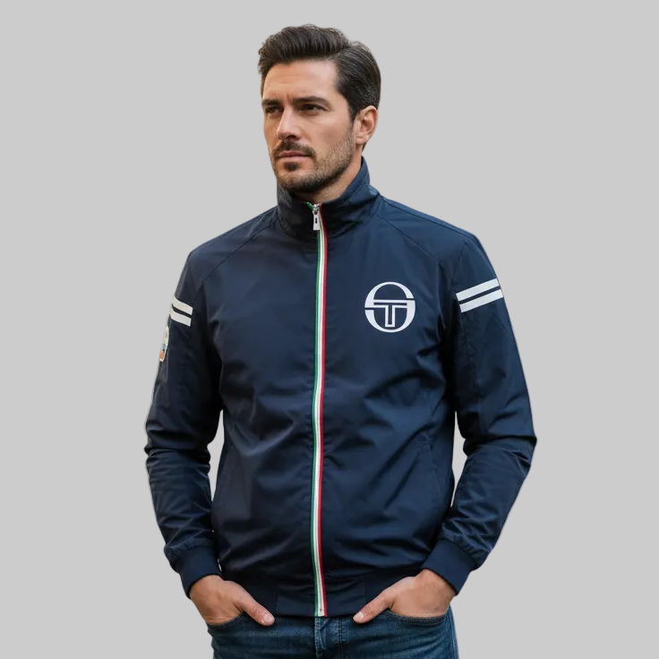 Giubbotto 37538 Uomo Modello Felpa Zip Tricolore