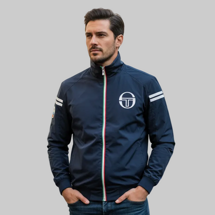 Giubbotto 37538 Uomo Modello Felpa Zip Tricolore