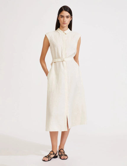 Abito RODESIA Midi Modello Camicia con Spacchetto Frontale