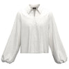 Camicia SESTO con Bottoni , Scollo a V , Polsi Elastici e Dettagli in Strass