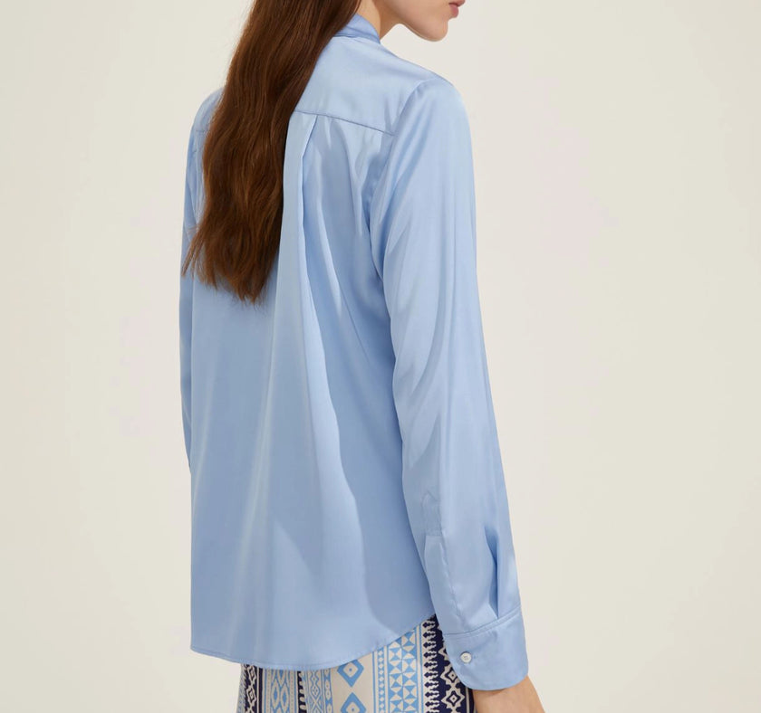 Camicia SONETTO Basic a Manica Lunga in Raso con Collo Piccolo