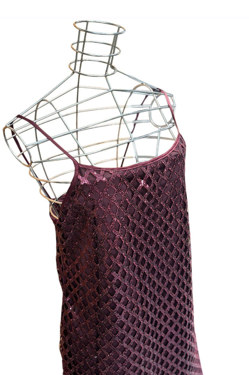 Abito corto a rete con strass e bretelline EMME MARELLA