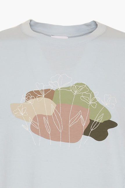 T-Shirt mezza manica con stampa ricamata