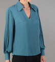 Blusa Scollo V con Collo Camicia FEDERICA ERRE