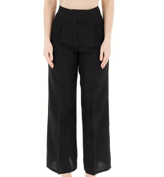 Pantalone Gambia Ampia in Lino con Pence PENNYBLACK