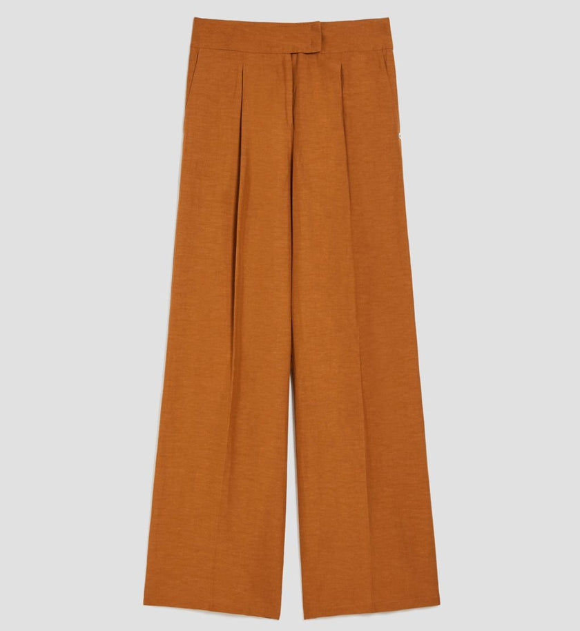 Pantalone Gambia Ampia in Lino con Pence PENNYBLACK