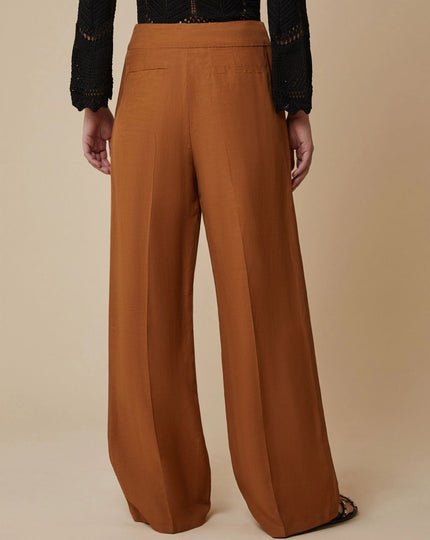 Pantalone Gambia Ampia in Lino con Pence PENNYBLACK