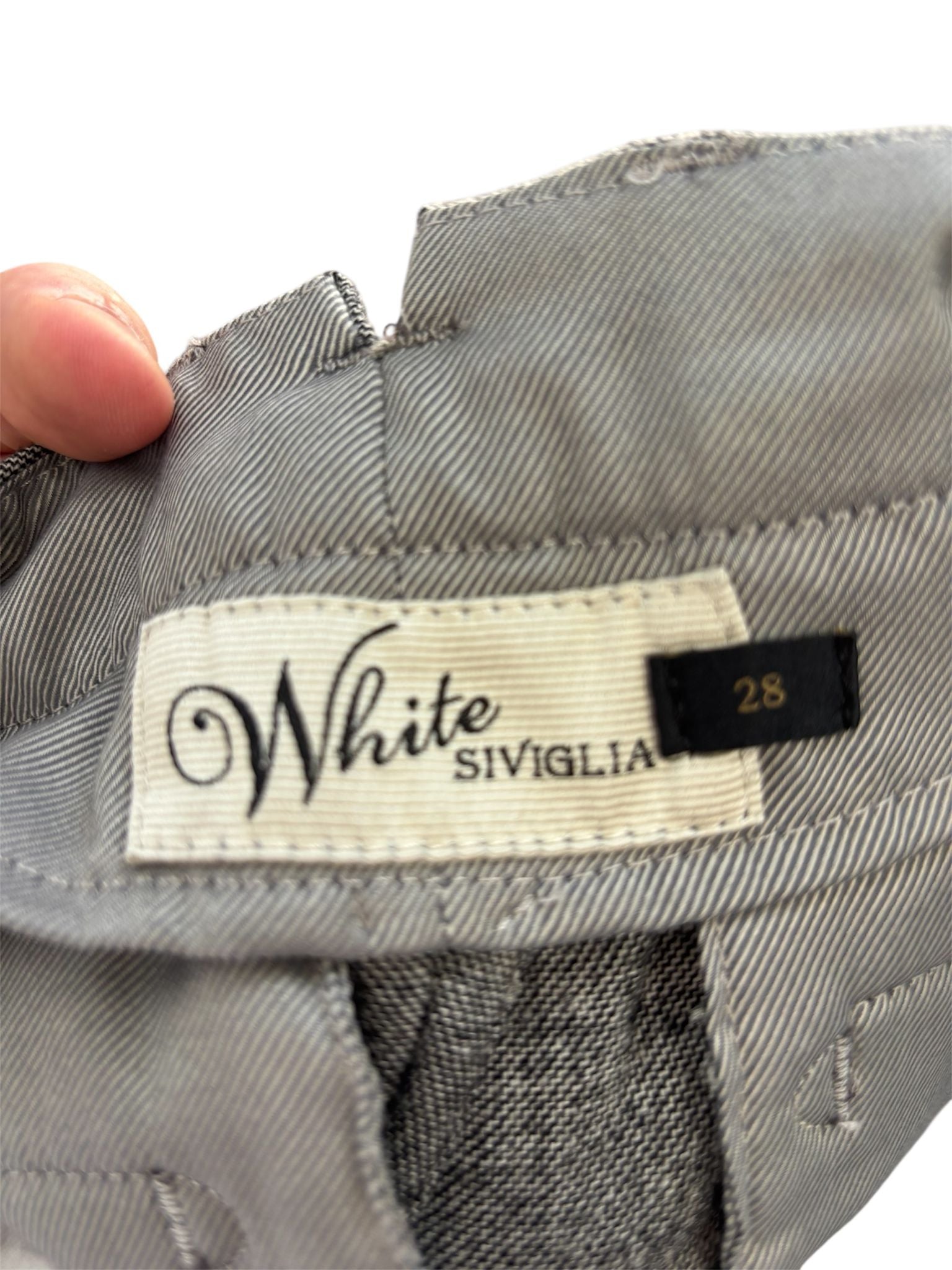 Pantalone motivo melange con tasche a filo WHITE SIVIGLIA