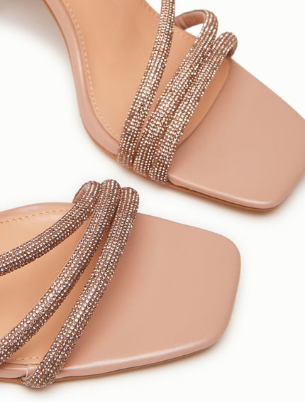 Sandalo con listini scintillanti di micro strass